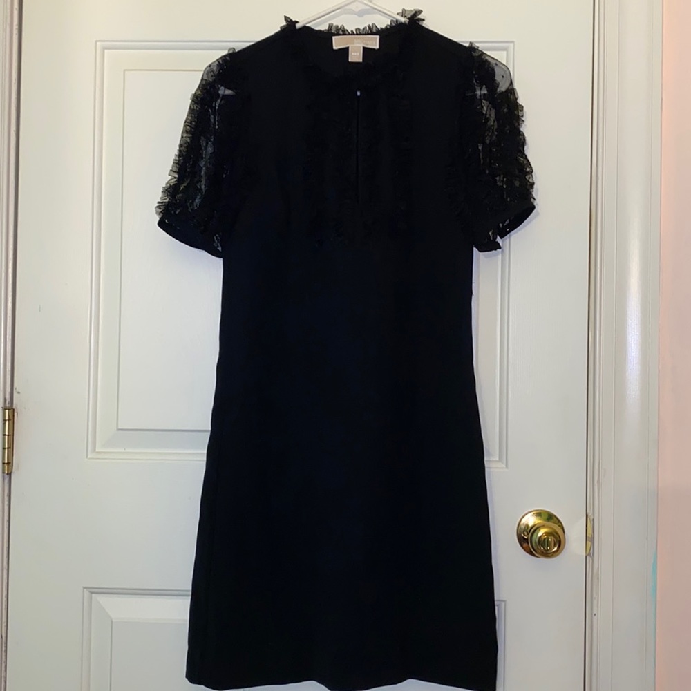 Black ruffle dress